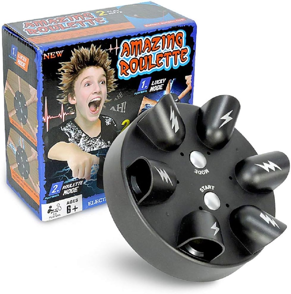 Finger Roulette Wheel Shocking game, Indoor Bachelor Party Game For Teens Adult, Table Drinking Games Prank Toy (2 Game Modes, 6 Fingers)