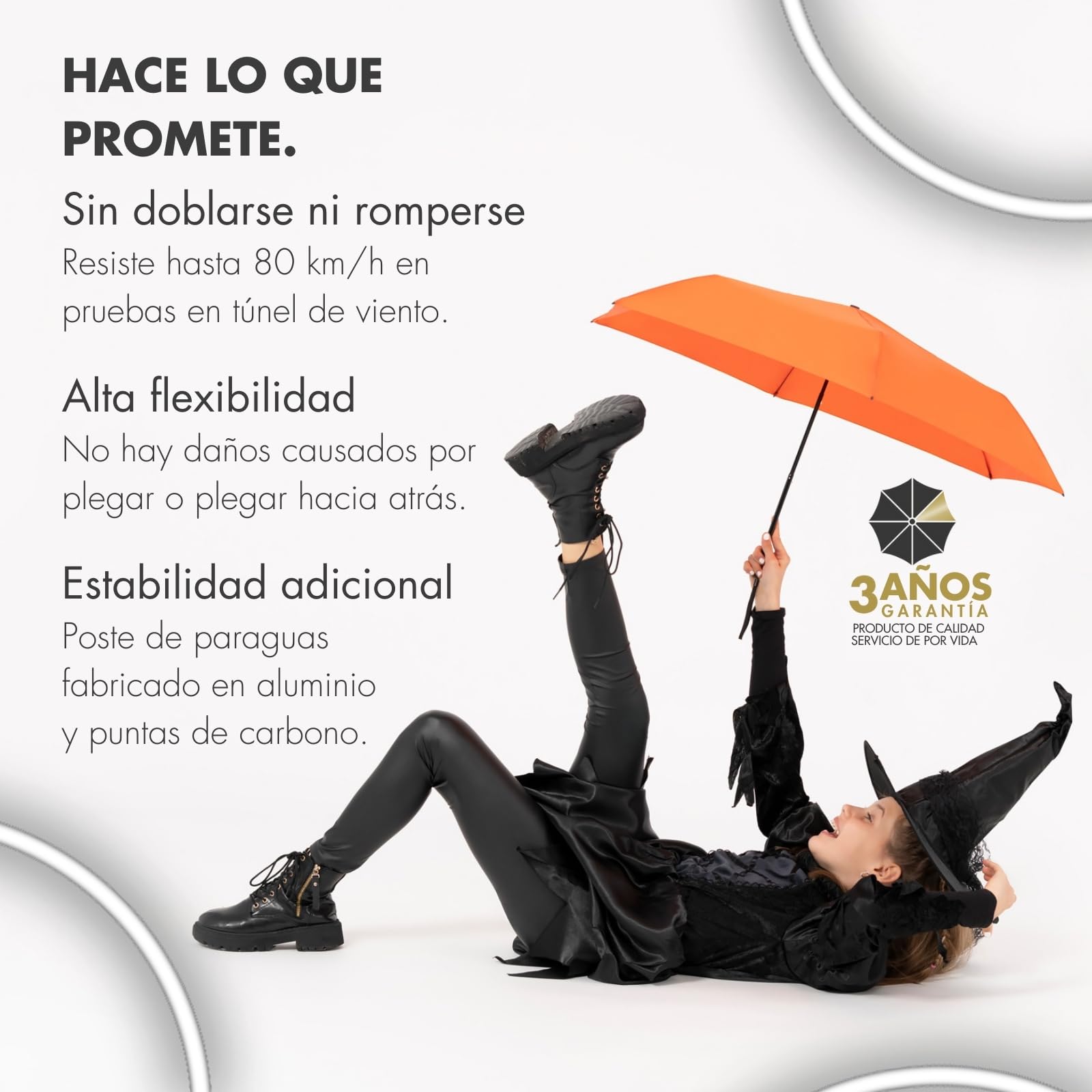 Doppler Zero 99 - Paraguas de bolsillo plano - Pesa solo 100 g - Estable y compacto - Resistente al viento - 21 cm - Para una mejor protección, Simply Black., Medium