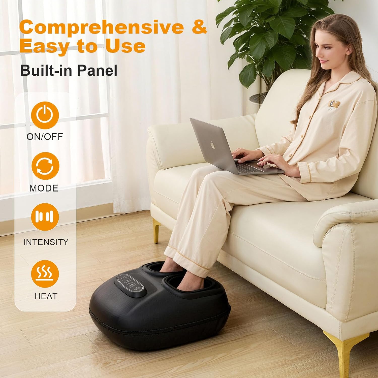 LINGTENG Foot Massager, Heated Foot Massager, Foot Massage with 3 Modes, 3 Intensity Levels, 15-Min Timer, Birthday Gifts for Women Men, Father Day Gifts, Size up to 13"