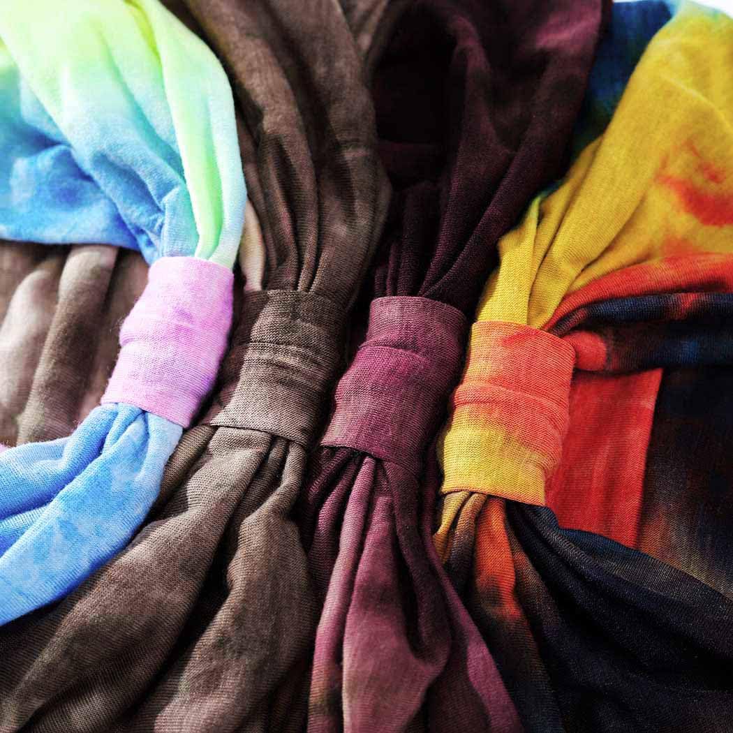 Fasce larghe elasticizzate annodate per capelli, elastiche, per yoga, allenamento, corsa, sport, tie dye, grandi fasce africane per la testa, per donne, 4 pezzi