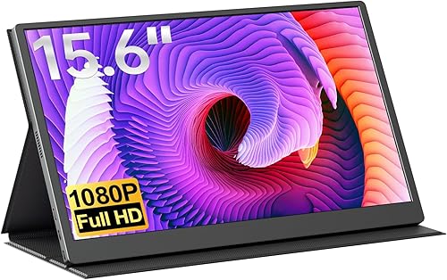 cocopar Monitor portátil de 15.6 pulgadas 1080P 60Hz 60% sRGB IPS Monitor de viaje con USB-C HDMI pantalla portátil para laptop MacBook Surface PC