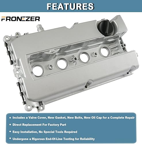 Miniatura 2 de Kit de cubierta de válvulas de motor de aluminio con junta, pernos, tapa de llenado de aceite Compatible con 2011-2016 Chevy Cruze, 2012-2018 Sonic