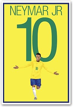 Graphics 17 Neymar JR Poster - Brazil Soccer Print -Soccer Art - Unframed Football Print - Soccer Decoration - Brazil Soccer Poster Neymar Football Art