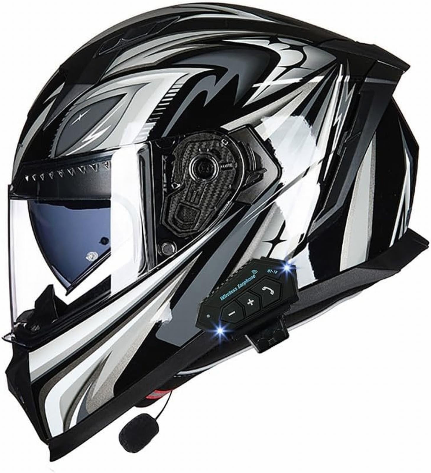 Motorbike Bluetooth Modular Helmet Motorcycle Flip Up Motocross Full Face Helmet ECE Approved With Double Layer Sun Visor Built-in Speaker Microphone Auto Call Answering - View #7