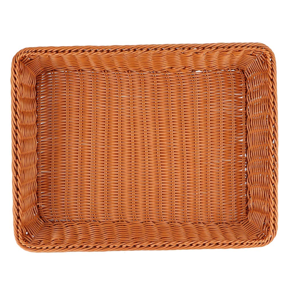 Jenngaoo Cestino Intrecciato in Rattan, Cestini Impilabili per il Pane e la Frutta, Rettangolari, Decorativi per Riporre Cibo al Ristorante, Casa e Cucina, Marrone