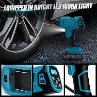 DriSubt Akkumulátoros Kompresszor Makita kompatibilis  18V - 130 PSI Elektromos Pumpa Digitális Kijelzővel, LED Világítással 4