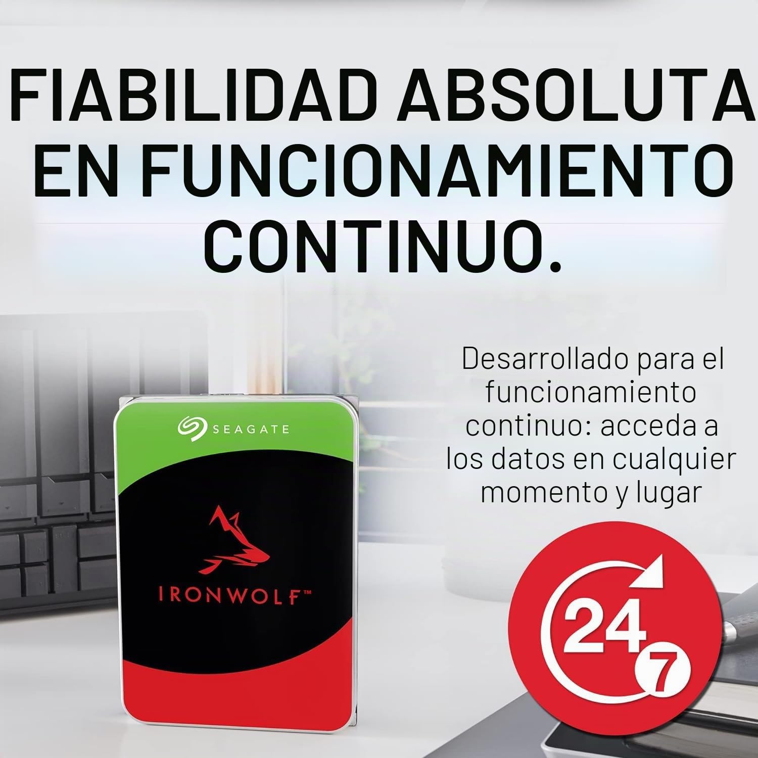 Seagate IronWolf ST4000VN006 - Disco duro interno de 4 TB para NAS (3,5", 5400 rpm, CMR, 256 MB de caché, SATA 6 GB/s, color plateado, incluye 3 años de servicio de rescate, FFP)