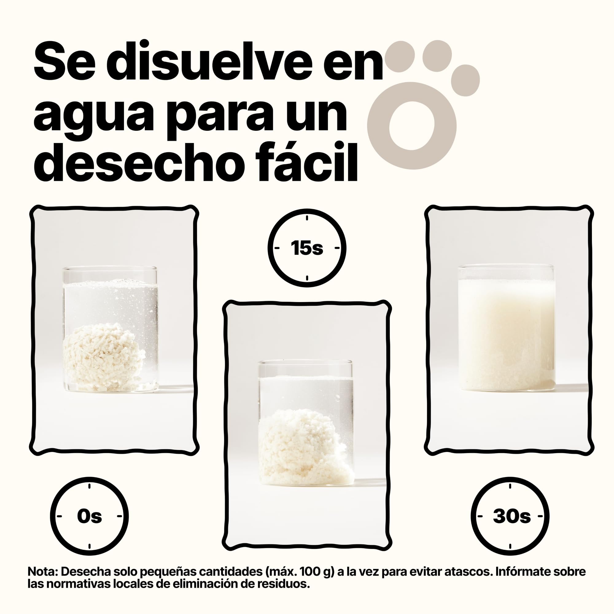 Arena de Tofu para Gatos 10,8 kg - Aglomerante y Vegetal con Fibra de Guisante, 99% Libre de Polvo, Control de Olores, Desechable en el Inodoro, Aroma Vainilla