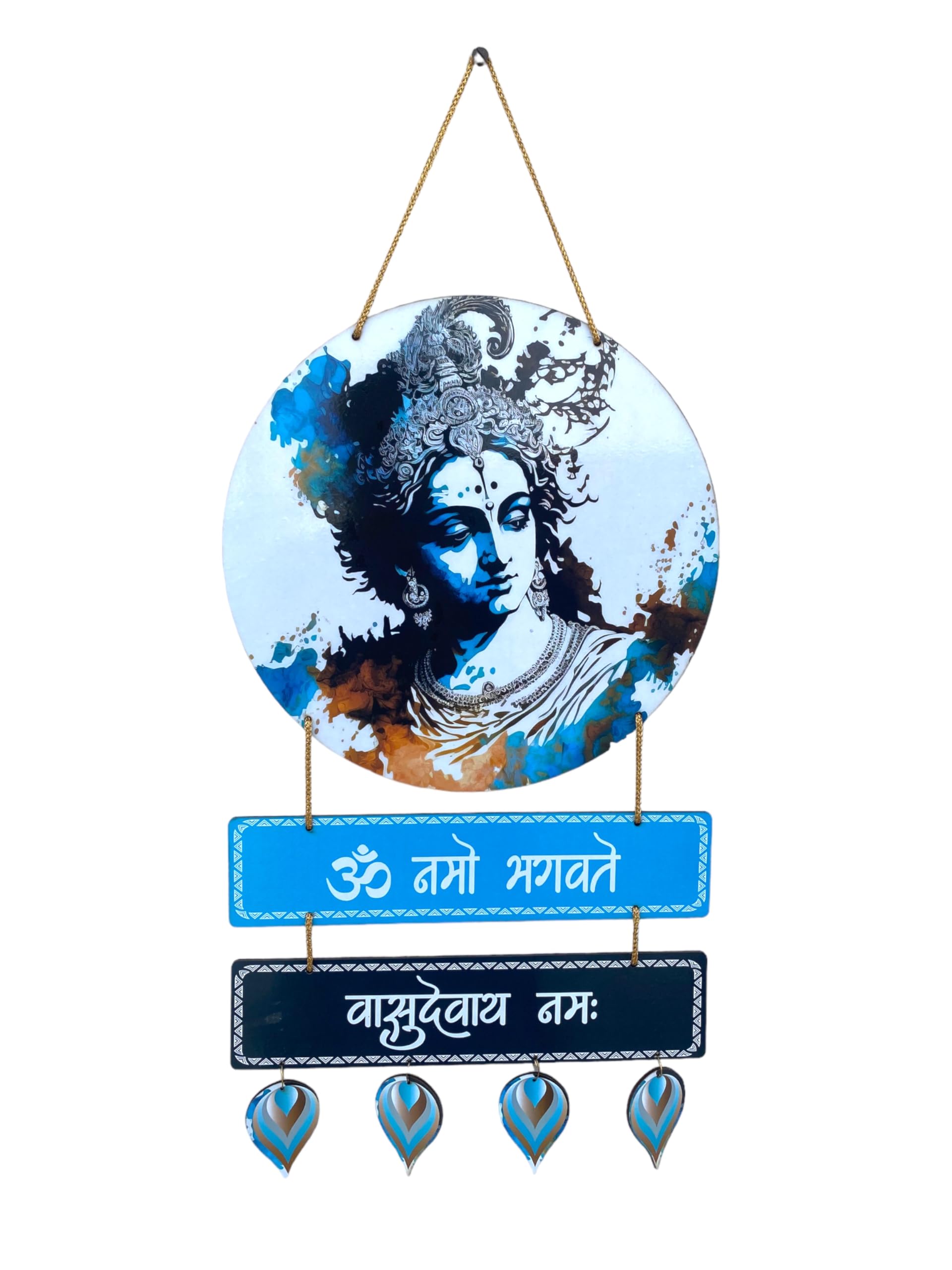 Walleaf™ Krishna idol wooden Wall Hanging | Om Namo Bhagwate Vasudevay Namah  | Home Decor | Gifts | Wall Art For Hall & Temple Room : Amazon.in: Home &  Kitchen