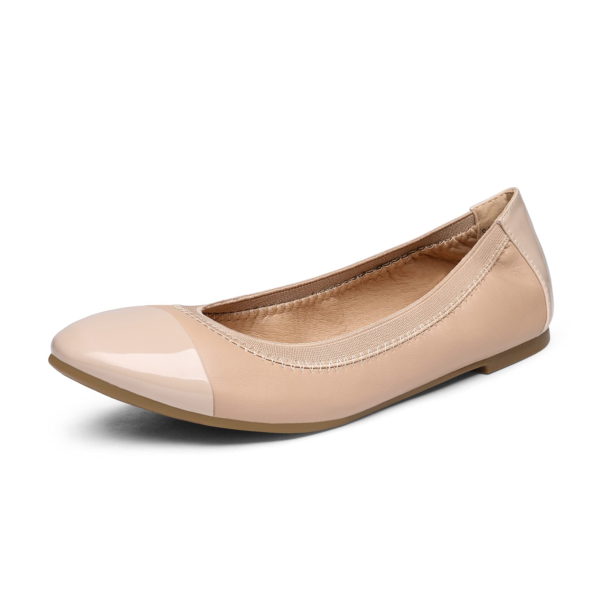 DREAM PAIRS Women's Ballet Flats Foldable Ballerina Dress Shoes Ladies Office Shoes,Size 9.5,Flex-Nude,Sole-Flex