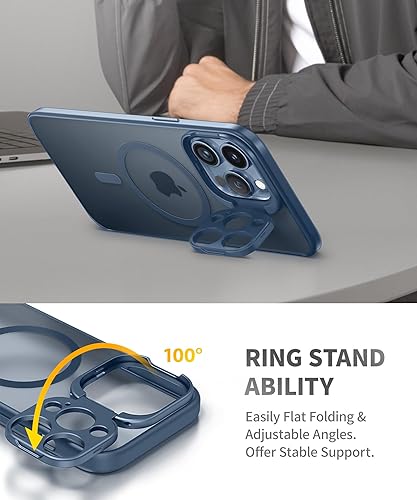 Miniatura 3 de Funda diseñada para iPhone 15 Pro Max, potente atracción magnética soporte de protector de cámara protección contra caídas de grado militar cubierta