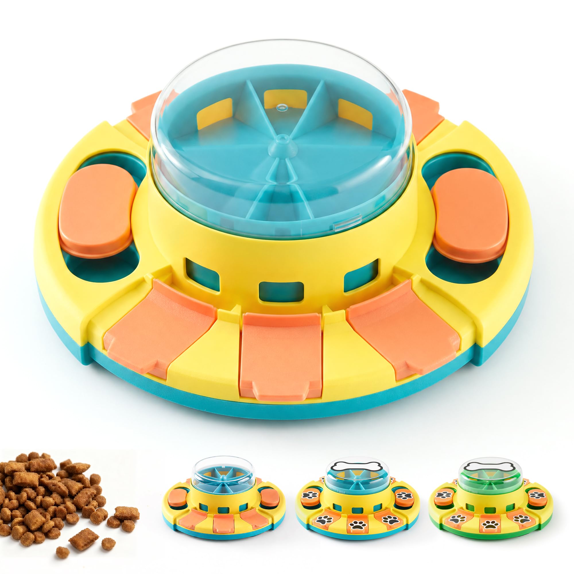 GIANTLUMI Dog Puzzle Toy 2 Levels, Slow Feeder, Pup Food Treat Feeding Dispenser for IQ Training and Entertainment for All Breeds (Blue)