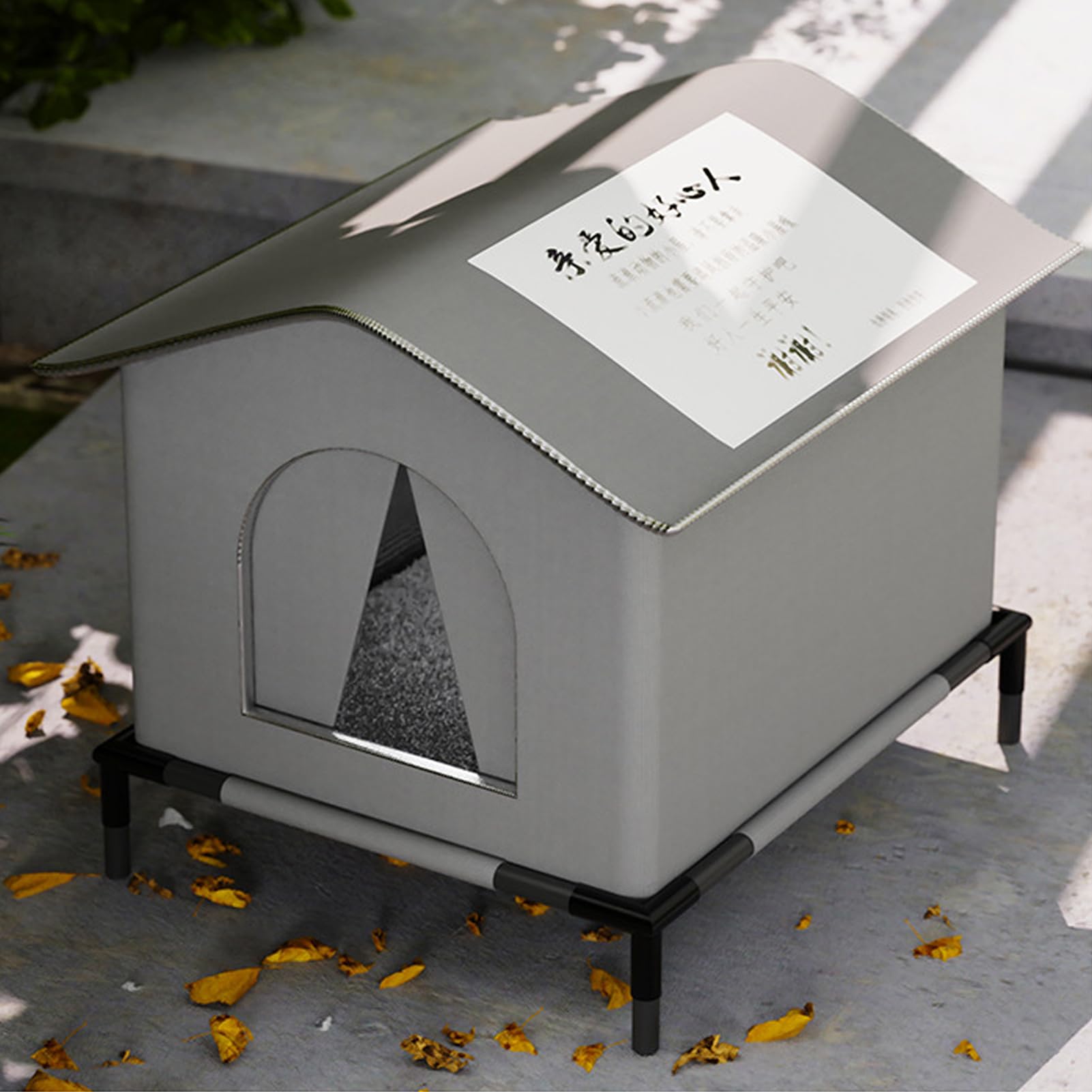 da esterno resistente alle intemperie, cuccia per gatti con base rialzata | e cuscino, isolato per gatti, grande per animali da giardino, terrazza o giardino