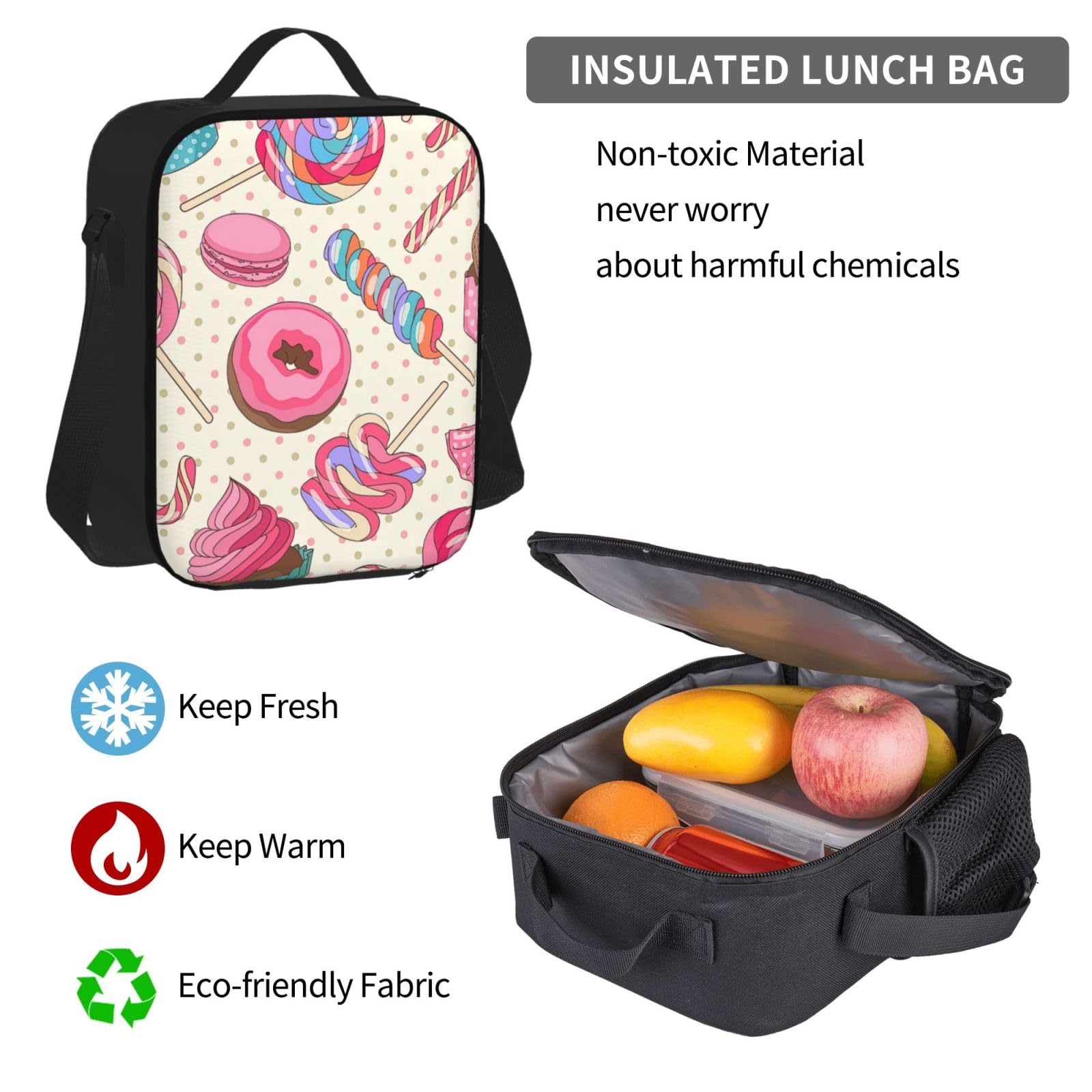 Zaino, borsa portapranzo, astuccio, set da 3 pezzi, per lavoro e