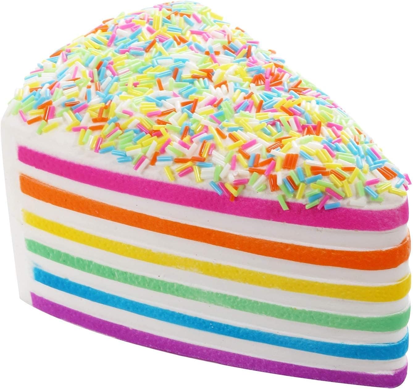 Anboor 5.8 Inches Squishies Cake Rainbow Jumbo Slow Rising Kawaii Scented Cheese Squishies Valentines Day Stress Relief Kid's Toys