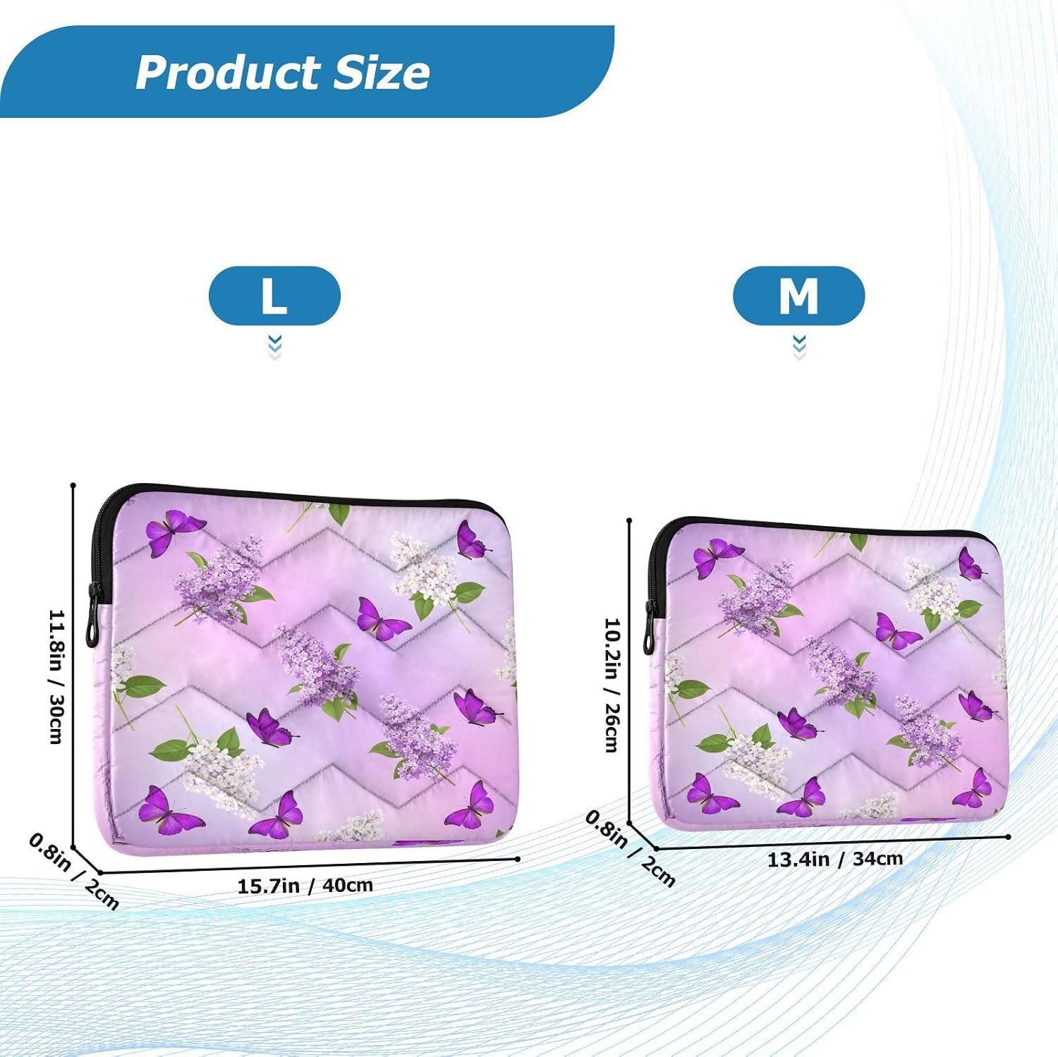 Lilac Flowers Purple Butterflies Laptop Cover Case, Thin Laptop Cover 15 Inch for Women Men image 2