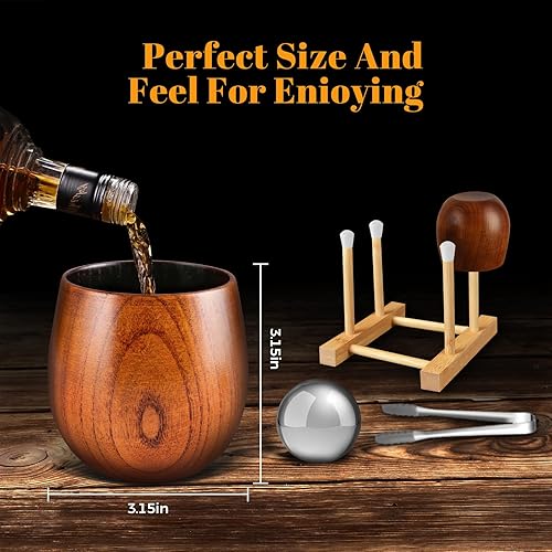 Miniatura 6 de GENUINED Vasos de whisky de madera carbonizada, regalos de bourbon para hombres, aniversario, cumpleaños, regalos de Navidad, vaso de bourbon