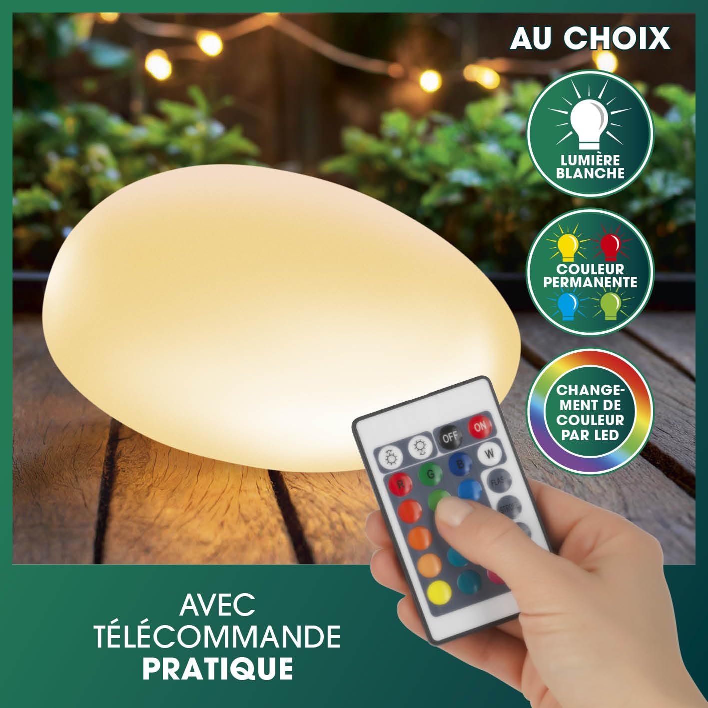 EASYmaxx Lot de 2 lampes solaires LED avec changement de couleur - Lampe de jardin décorative avec éclairage LED - Magnifiques effets de lumière avec capteur de lumière du jour - Pour l'intérieur et