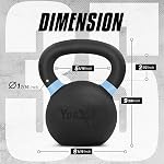 Yes4All Poudre enrobée de fonte compétition Kettlebell avec larges poignées & Bottes plates – 4, 6, 8, 10, 12, 14, 16, 20, 24, 32, 40kg