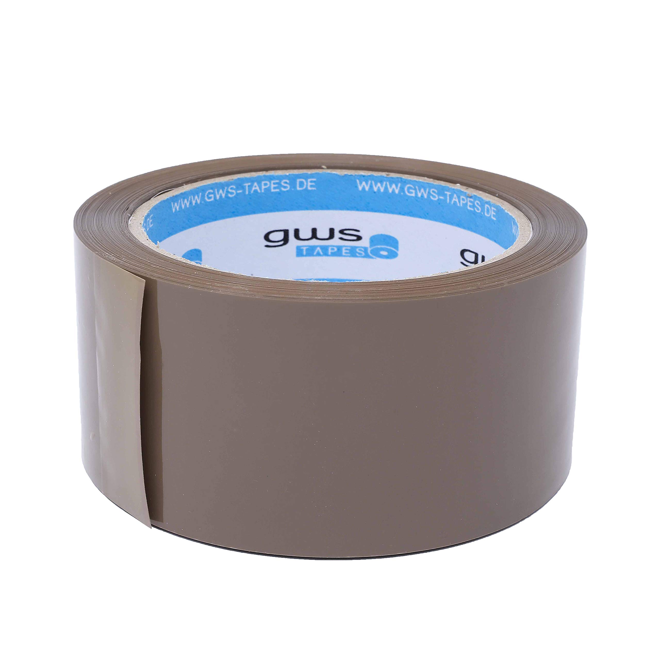 gws Cinta adhesiva para embalar de polipropileno, silenciosa, enrollada silenciosa; cinta de embalaje con alta adherencia en calidad profesional, 66 m x 50 mm, grosor: 50 μm (36 rollos - marrón)