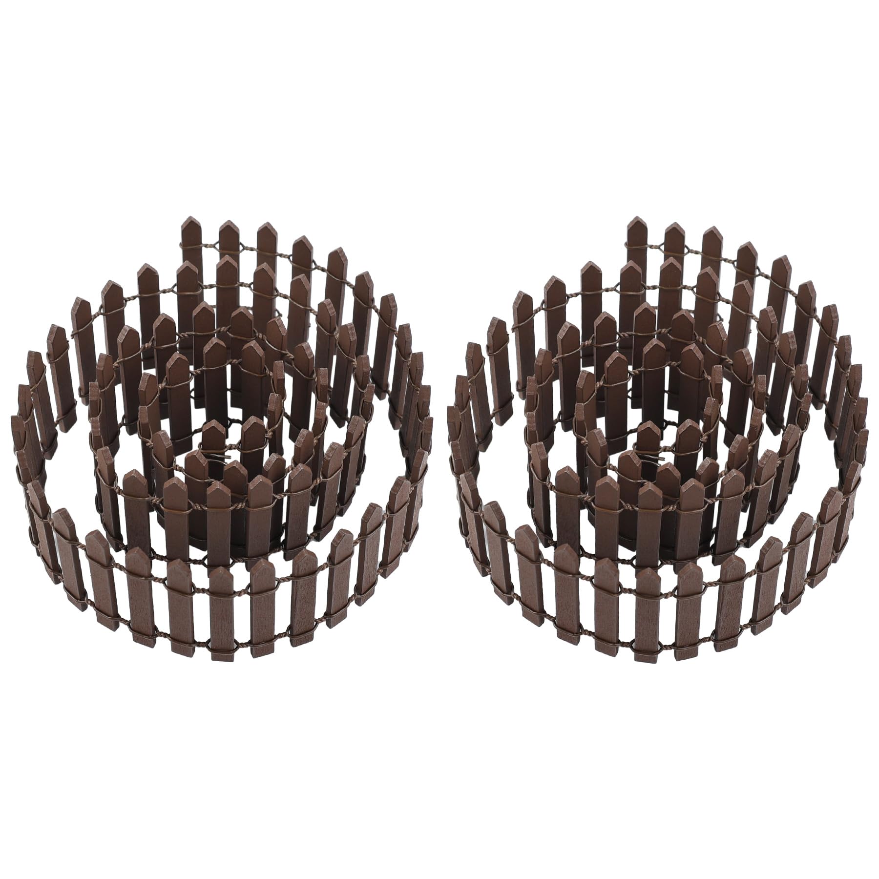 AUEAR, 35 Inch Mini Fairy Garden Fence Wood Ornament Wooden Decorative Picket Fence for DIY Crafts Project (Brown, 2-Pack)-image-10