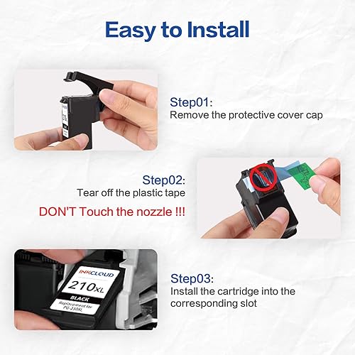 Miniatura 4 de INKCLOUD Cartuchos de tinta compatibles de repuesto para Canon PG-210XL CL-211XL para impresora PIXMA IP2702 MP230 MP240 MP250 MP280 MP480 MP490