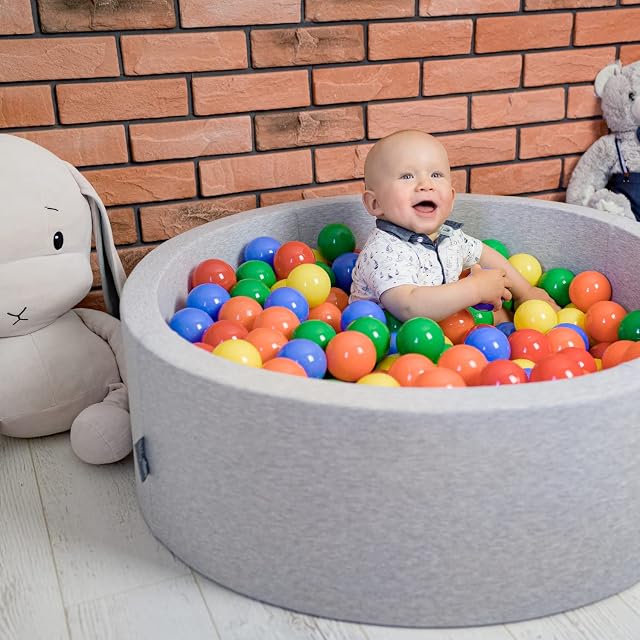 Foto 3 de 8 de KiddyMoon Piscina De Bolas 90X30cm/200 Bolas Ø 7 Cm Espuma Suave para Bebé Y Niño Desde 8 Meses Funda…