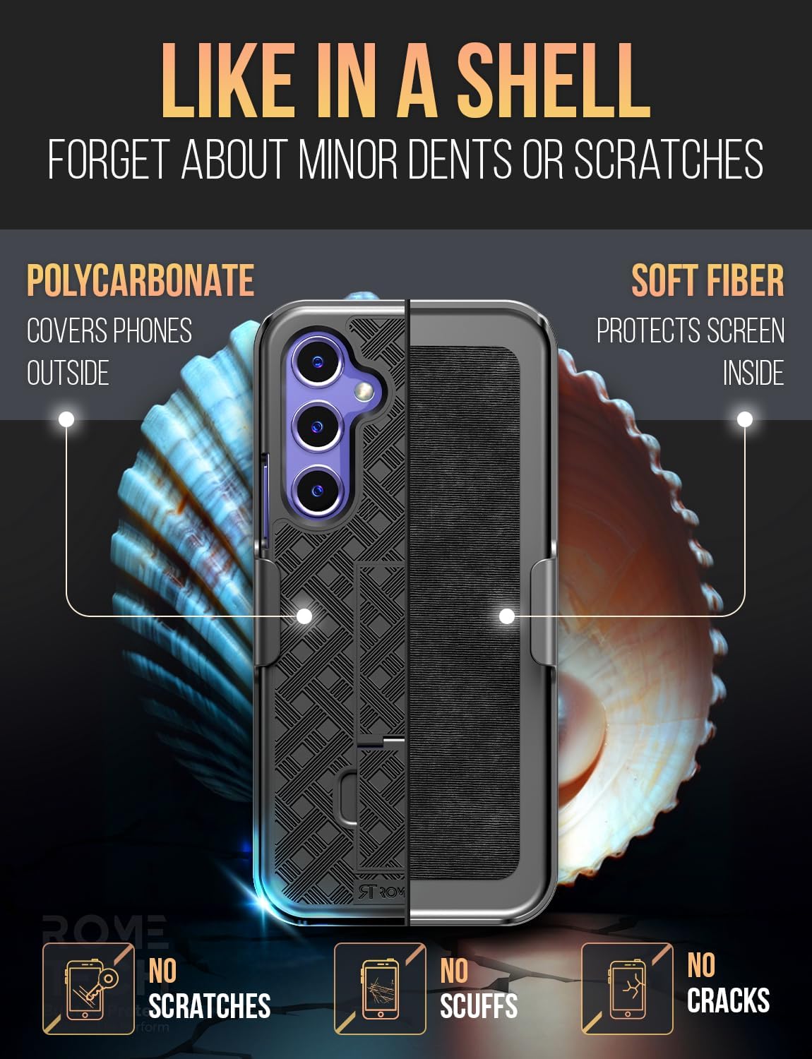 Designed for Samsung Galaxy A54 5G Case with Belt Clip Holster | Rugged Holster & Protective Phone Case Combo with Anti-Slip Texture - Black