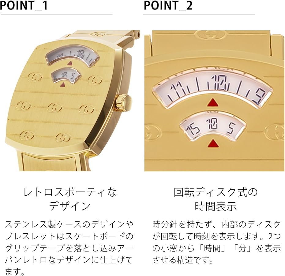 Amazon.co.jp: [グッチ] Watch GRIP グリップ ゴールド 文字盤