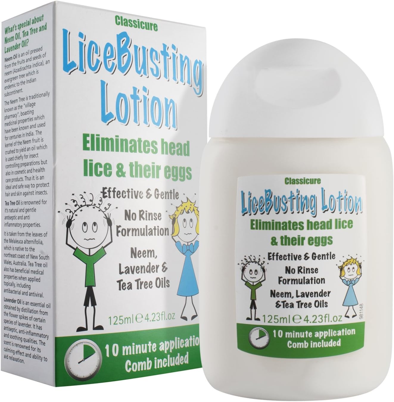 Lice Busting Lotion Treatment - Eliminates Head Lice & Their Eggs - Comb Included 125ml