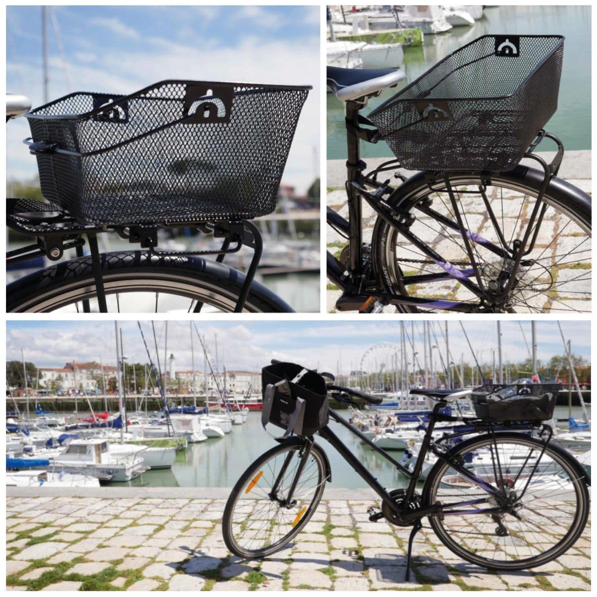 Panier avant ou arrière de vélo en maille métallique avec couvercle, accessoires pour vélos de cyclisme, conteneur de chargement de vélo, accessoire extérieur universel  18