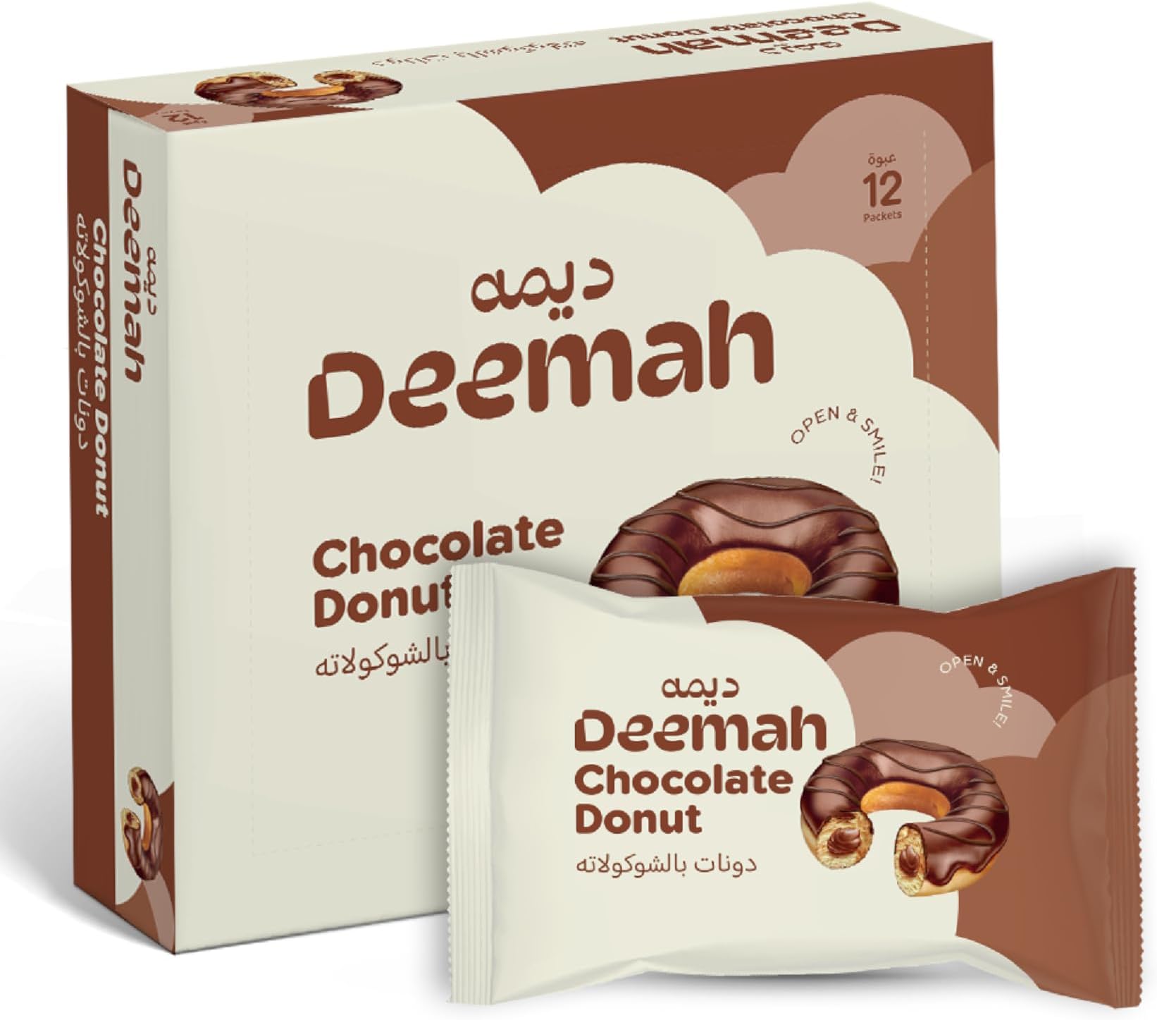 Deemah Donut Cake Chocolate 40 grams (Pack of 12)