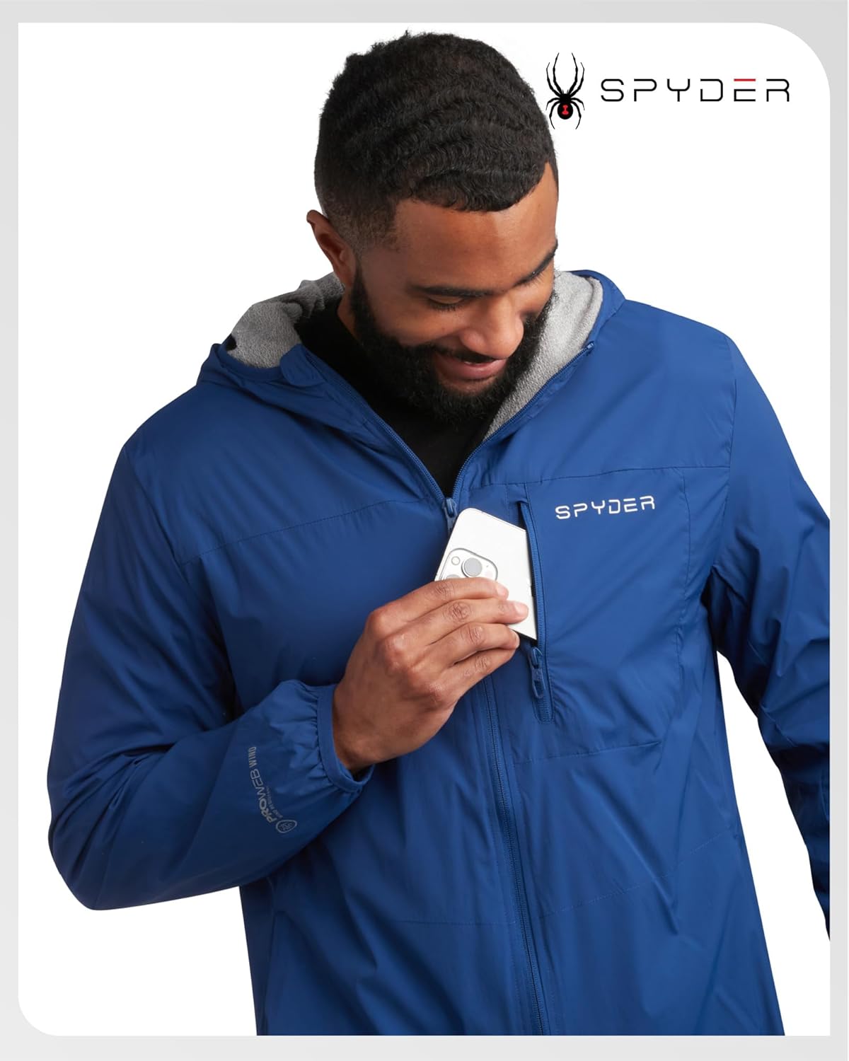 Spyder Mens Rain Jacket - Water Resistant Hooded Windbreaker Lightweight Rain Coats for Travel and Golf (Sizes: S-L) - Image 4