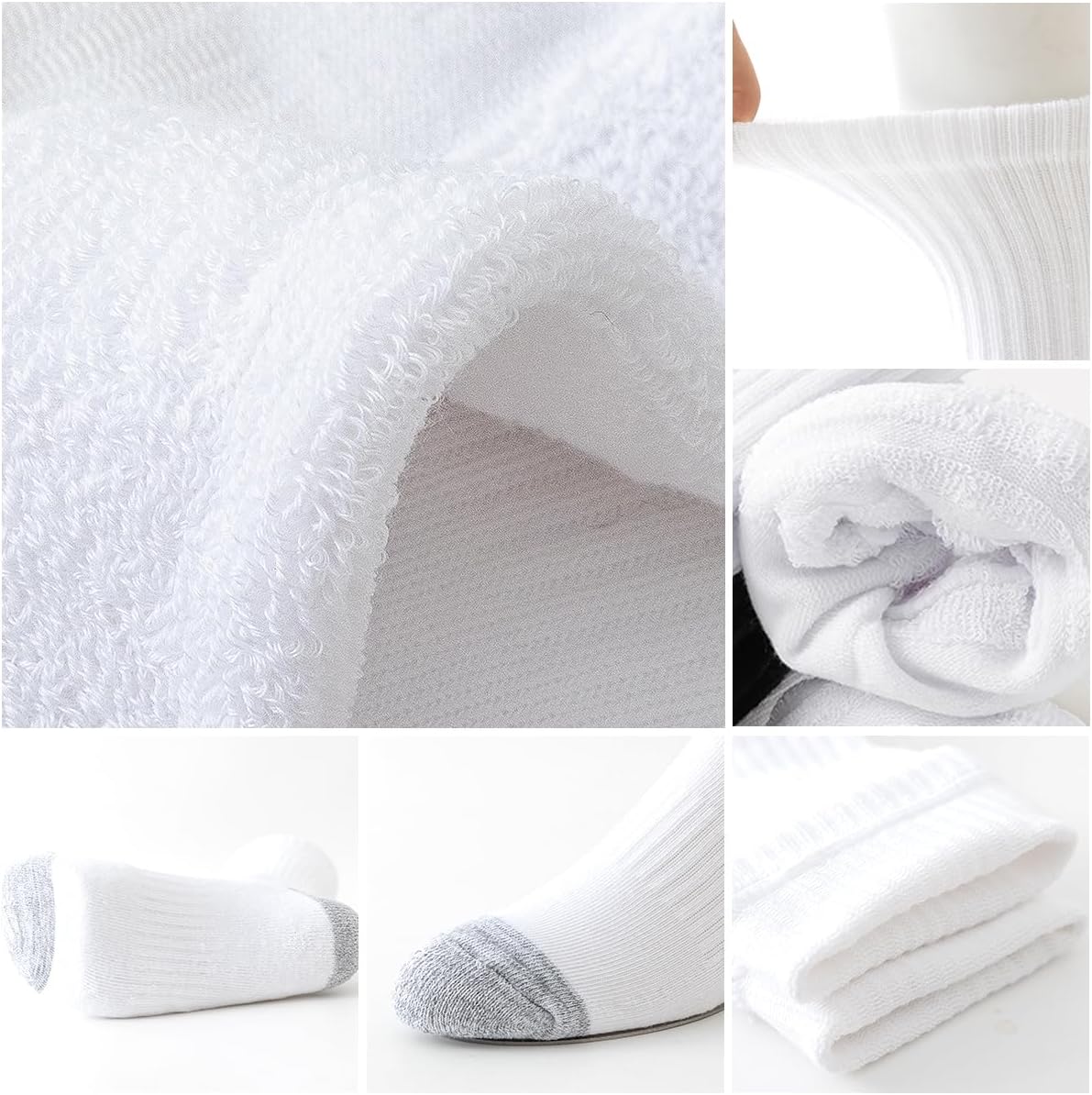 JOYNÉE 8 Pairs Mens Crew Cushion Socks Work Athletic Running Socks Casual Breathable Socks for Men,Sock Size:10-13 - Image 6