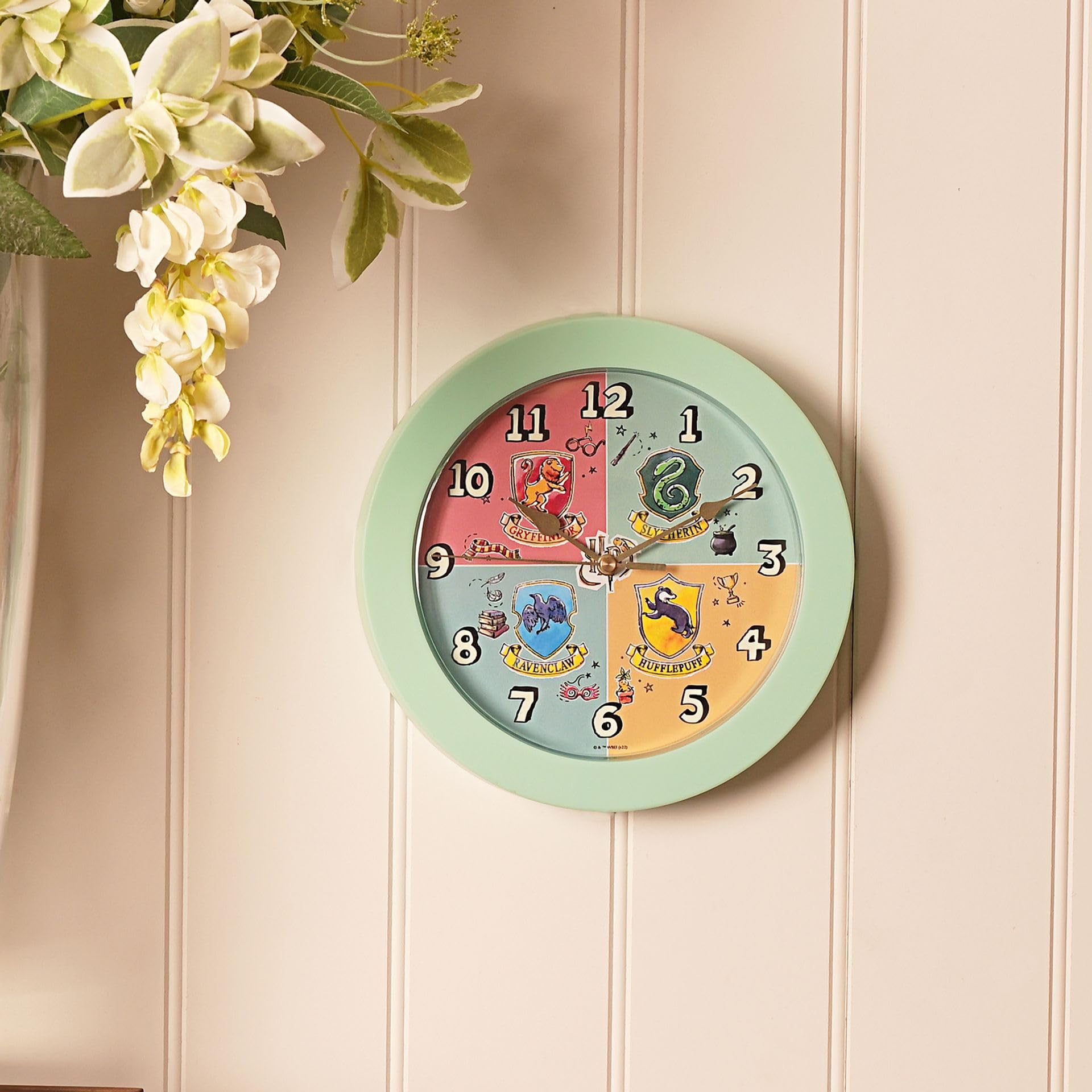 Harry Potter Hogwarts Crest Wall Clock 23cms, Turquoise - Image 4