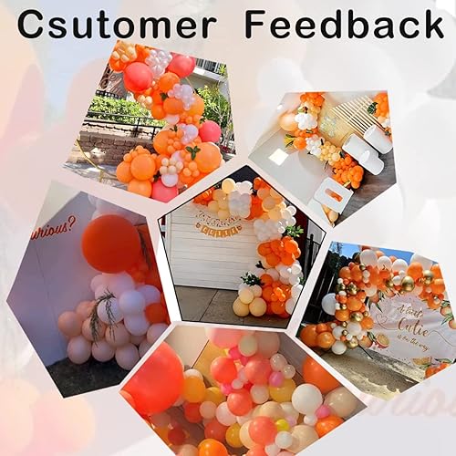 Miniatura 7 de DEAPEICK Kit de guirnalda de globos de baby shower, arco de globos de color naranja pequeño para decoración de cumpleaños, boda, fiesta, telón de