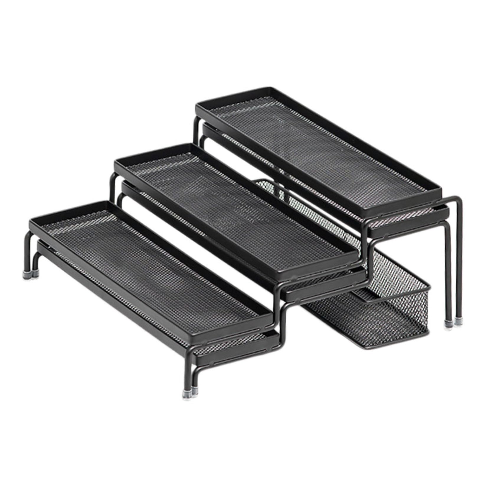 Lurrose 3 Piece 3 Tier Expandable Iron Spice Rack for Home Storage