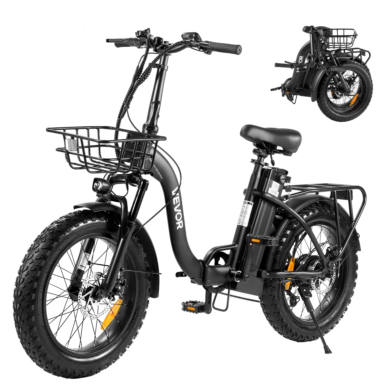VEVOR Vélo Électrique Pliable Adulte, VAE 250 W, Batterie Amovible 25 Ah, Moteur sans Balais 36 V 25 km/h, Autonomie jusqu'à 70 km, Pneu Pneumatique, Boîte de Vitesses 7 Vitesses, Trajets Quotidiens