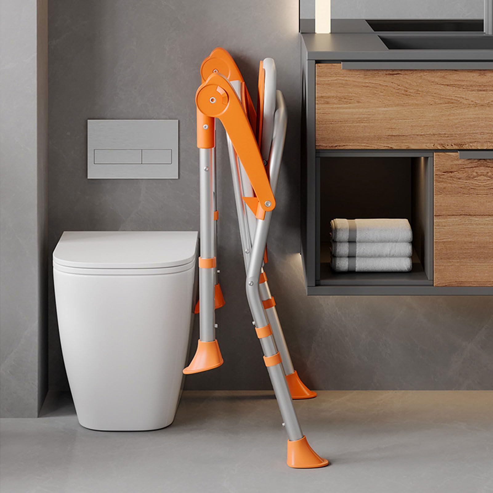 HUHJYUGE Silla para Ducha, Silla de Baño Asiento de Seguridad para Baño, Taburete de Baño Antideslizante con Respaldo Reposabrazos, Altura Regulable, para Mayores, Embarazadas (A)