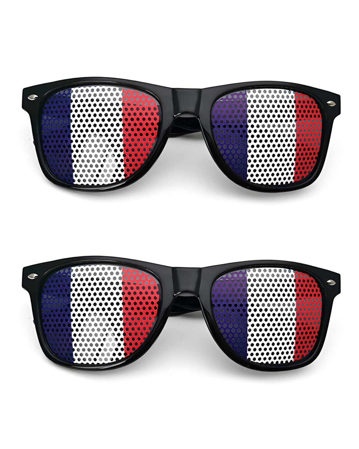Occhiali Supporter Francia Set 2 Paia Blu Bianco Rosso Accessorio per Tifosi Calcio Rugby