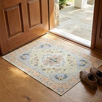 Muddy Mat Muddy Carpet Sorrento 2ft x 3ft Washable Area Rugs for Living Room, Bedroom & Dining Room Modern Soft Low Pile Non Slip Carpet Pet Friendly Waterproof Foldable Rugs for Home