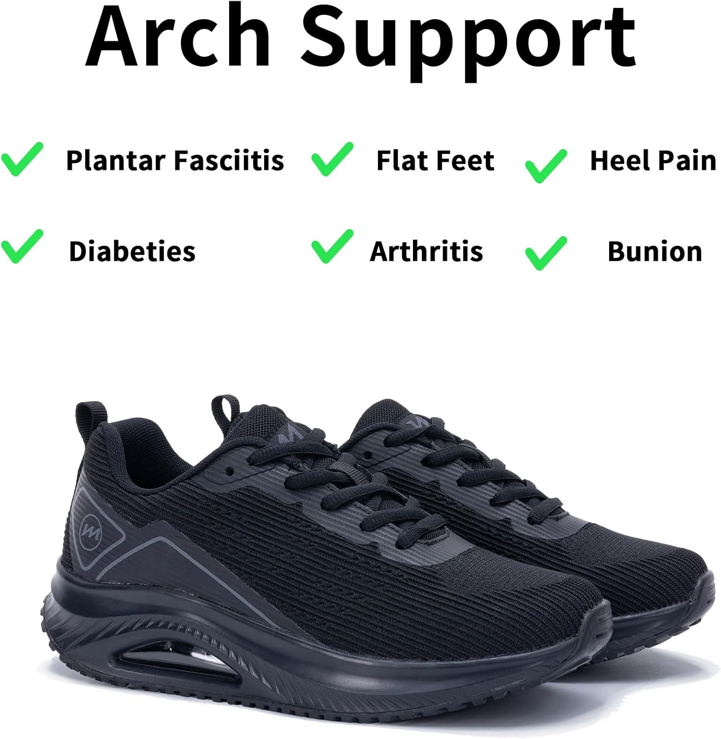 Gyeice Women's Walking Shoes Arch Support Orthotic Breathable Tennis Sneakers for Plantar Fasciitis Pain Relief US 5.5-11 - Image 3