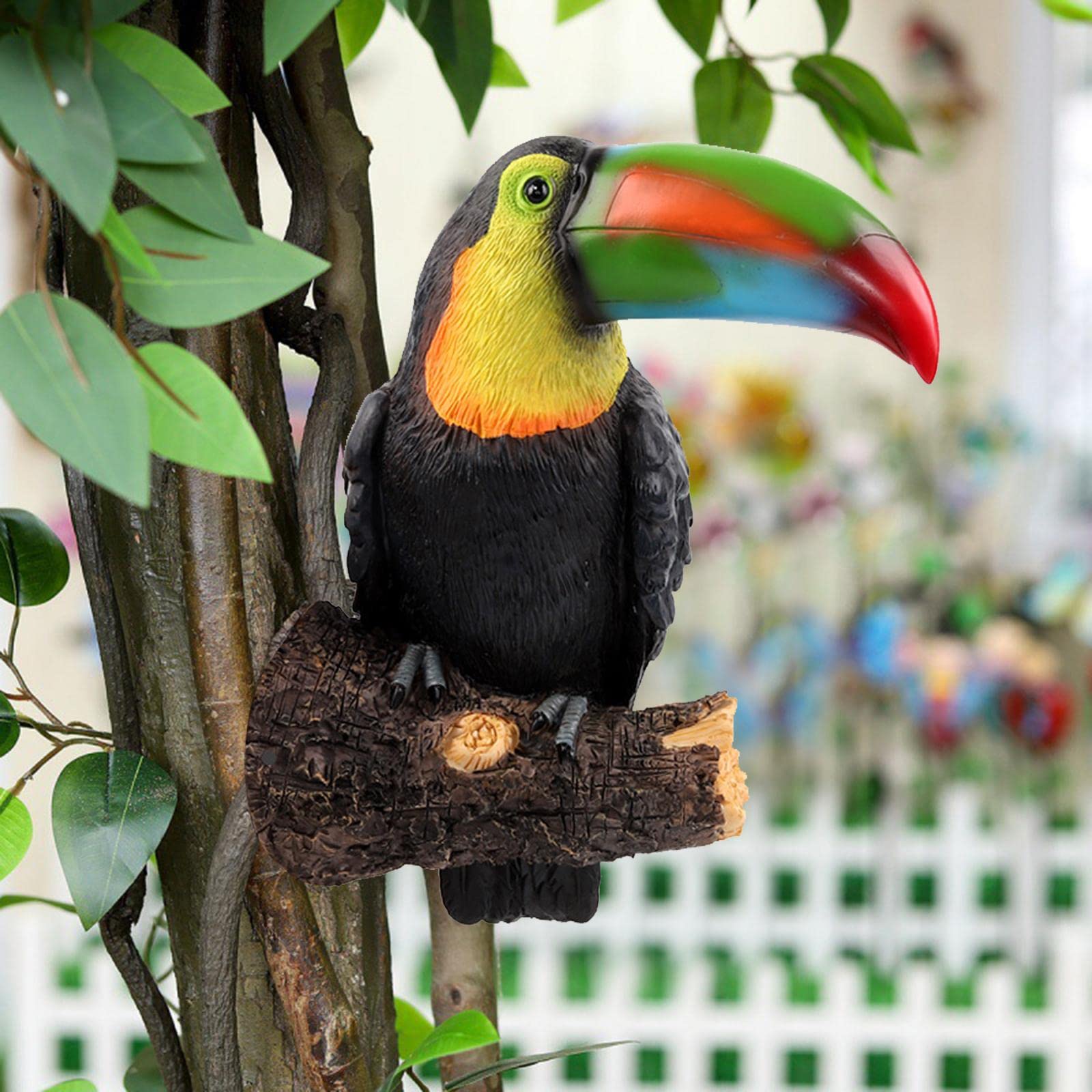 Toucan Miniatura Scultura Animale Orso Giocattolo Resina Realistica Artigianato Dipinto a Mano Adatta per Ragazzi Ragazze Camera da Letto Salotto,