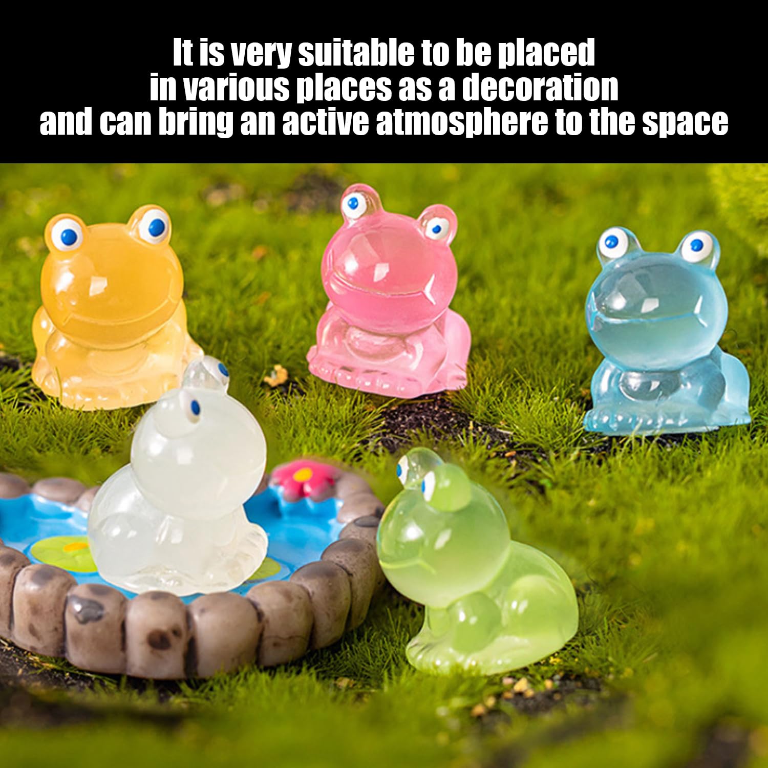 40 Mini Figurines De Grenouilles En Résine + 4 Feuilles De Lotus - Déco Jardin Miniature, Terrarium, Maison De Poupée - DIY Créatif - 10