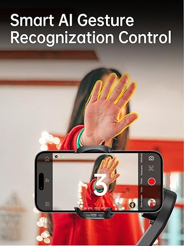Miniatura 5 de Estabilizador de cardán para teléfono inteligente de 3 ejes, cardán plegable para iPhone Gimble con rueda de enfoque, TikTok, YouTube, estabilizador