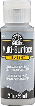 FolkArt Multi-Surface Satin Acrylic Paint, 2oz, Classic French Gray