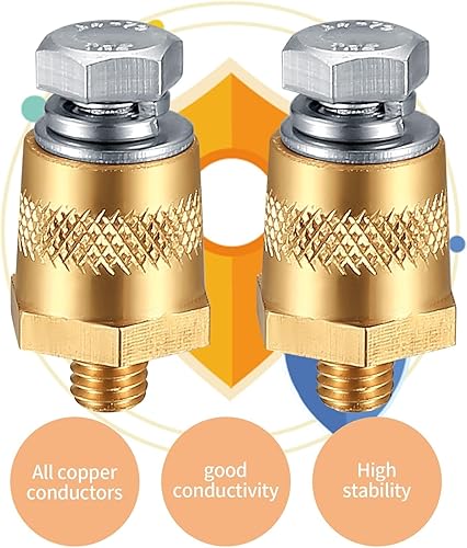 Miniatura 5 de Juego de 2 paquetes de conectores de terminales de batería, adaptadores de terminales de poste de batería de auto, para terminal roscado de poste