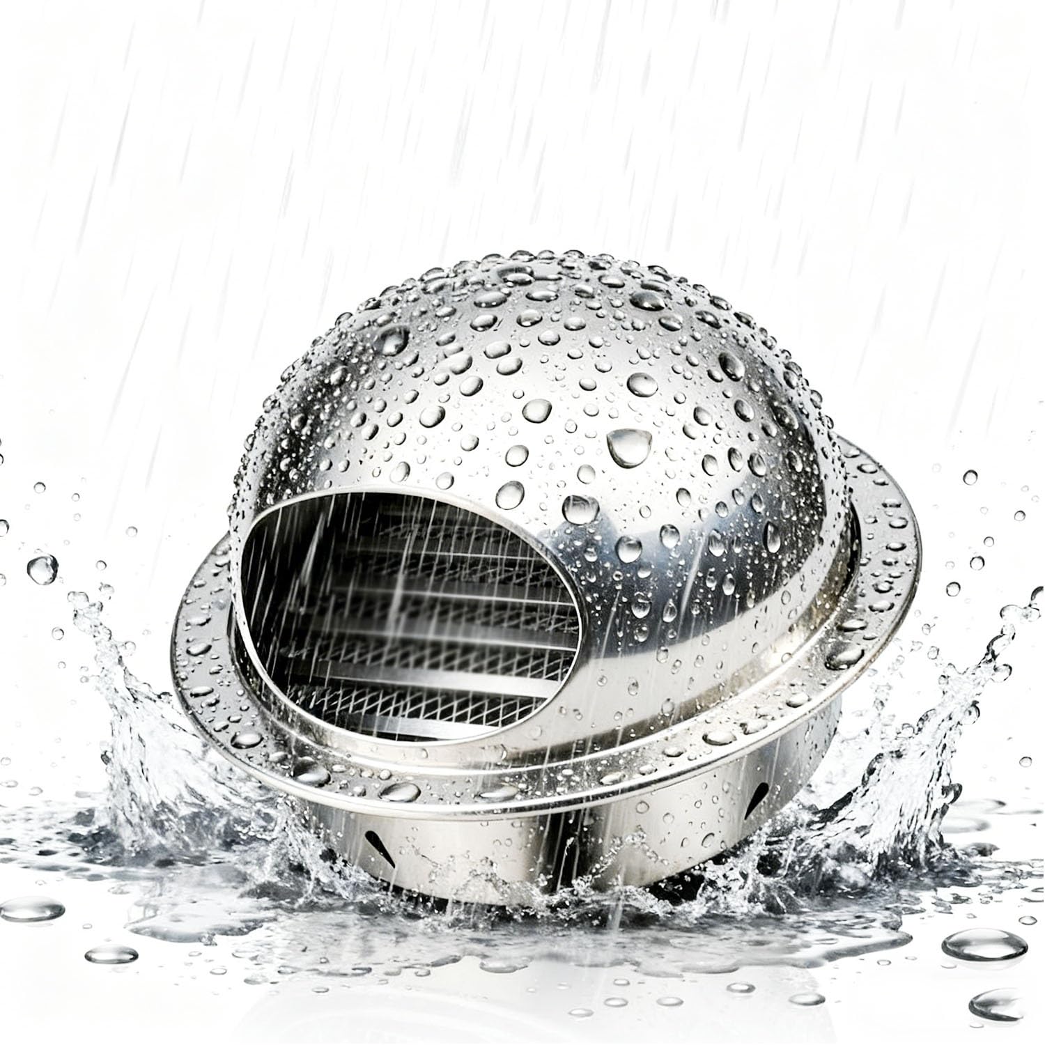 Grille de ventilation en INOX Grille d'Aération Ronde Bouche de Sortie Ventilation en Acier Inoxydable Sortie D’air Murale pour Hottes d'Aspiration, Ventilations et Conduits d'Échappement(250mm)