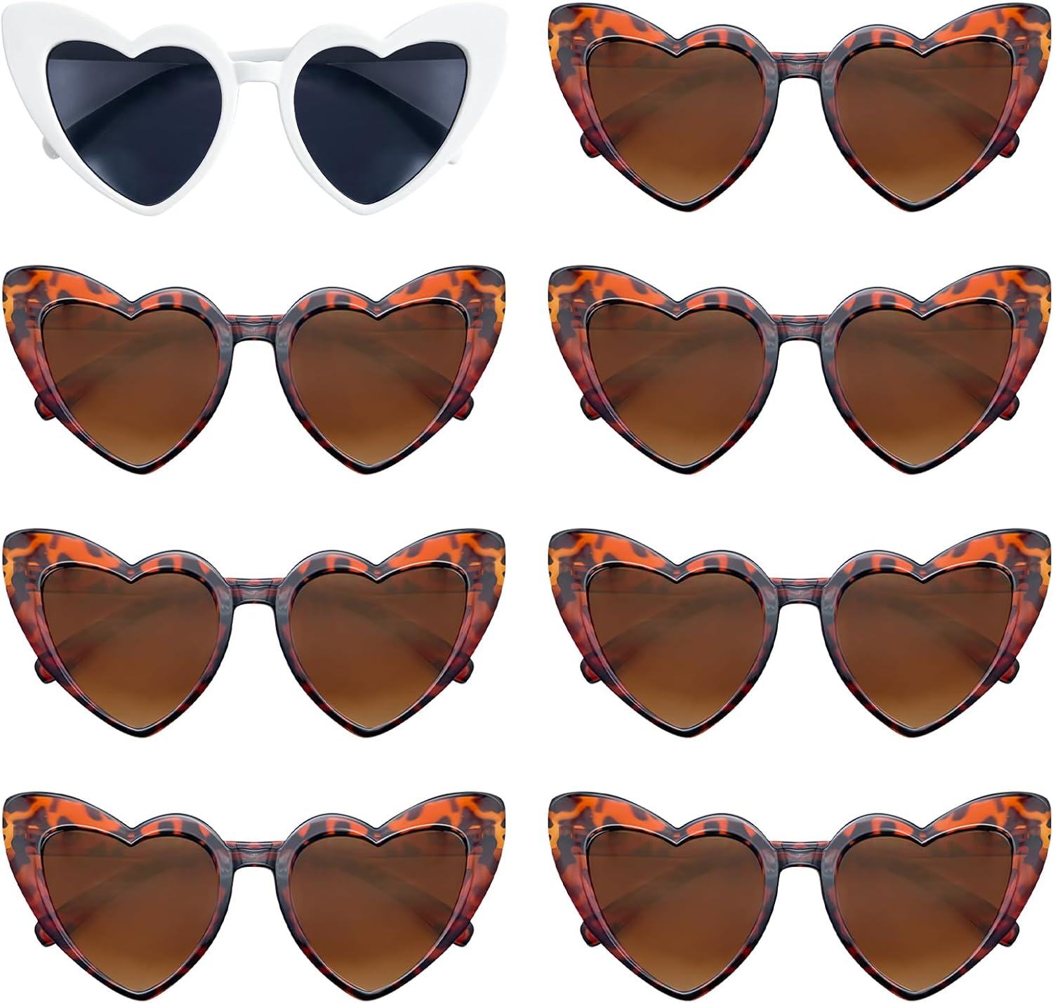 8 Pack Heart Sunglasses Bachelorette Party, Bridal Shower Favors Wedding Supplies Bride Tribe/Bridesmaid Glasses
