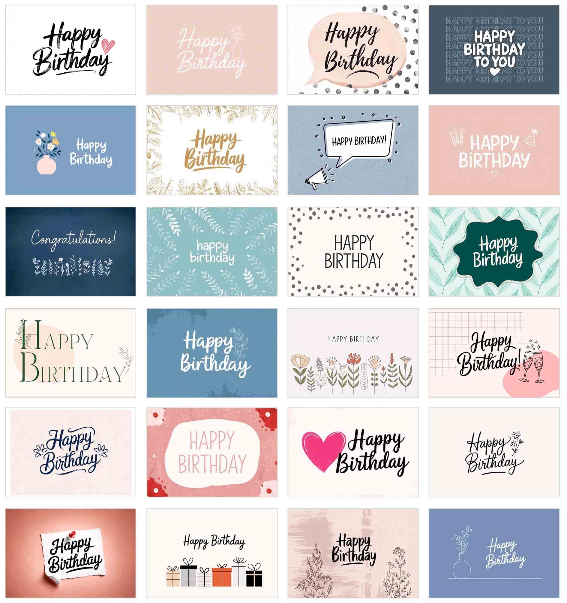 Edition Seidel Set of 20 Birthday Cards Postcards Greeting Card Birthday Card Man Woman Children for Him Cards Happy Birthday Sayings